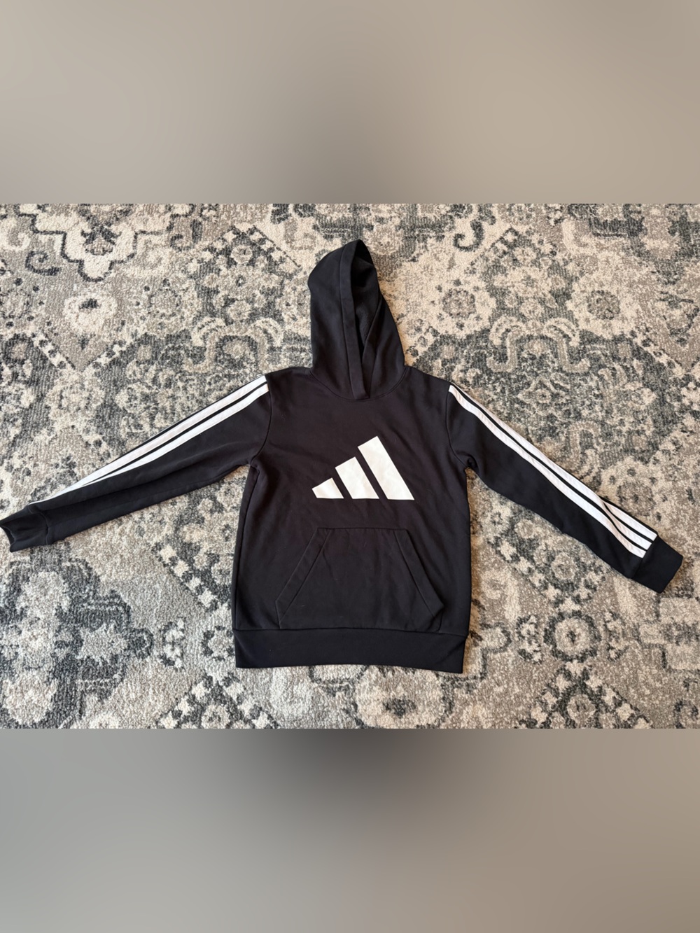 Kids Adidas Black Hoodie / Sweatshirt - Medium
